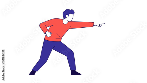 Man Pointing Gesture Illustration.