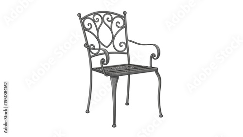Metal Garden Chair Isolated.