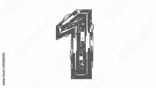 Metal Number One Sign.