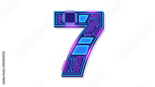 Neon Number Seven Design.