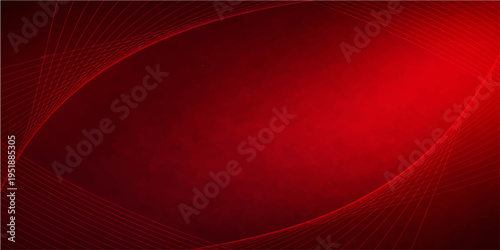 A digital art wallpaper featuring a red abstract background with wave patterns, artistic curves, and black lines that create a motion texture for a modern technology business banner design