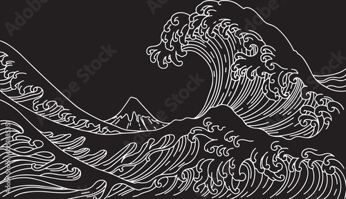 Fotografia The Kanagawa great wave svg