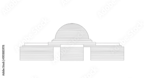 Vector illustration of a dome building architecture