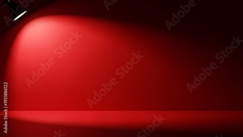 A red wall with a spotlight shining on it