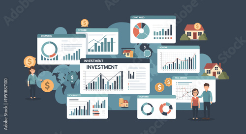 A stylized illustration conveying a successful business agreement. Suitable for marketing materials and illustrating financial growth or positive outc