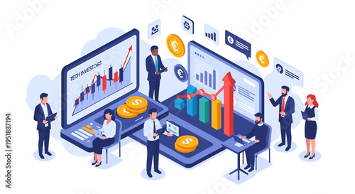 Wallpaper Mural A focused businessman stands with a laptop, suggesting productivity and modern work habits. Ideal for illustrating technology, career advancement, or  Torontodigital.ca