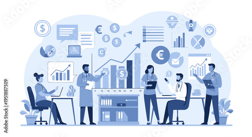 A calm and focused medical professional sits at a desk, suggesting efficiency, care, and a tranquil workplace - ideal for healthcare marketing or webs