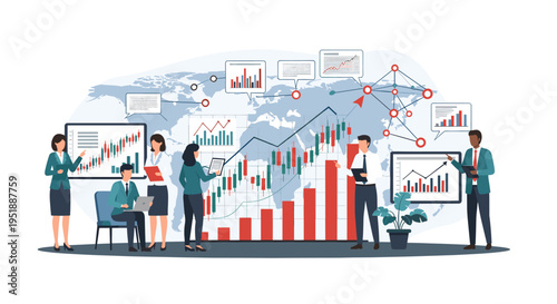 A vector illustration depicts a stressed businesswoman during a meeting, conveying feelings of frustration and pressure. Suitable for marketing materi