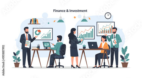 A vibrant potted plant sits near a business person, conveying a sense of growth, wellbeing, and a refreshing workspace for marketing, websites, or soc