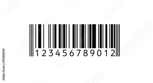 Simple black and white barcode graphic displaying numerical sequence one through twelve against a white background