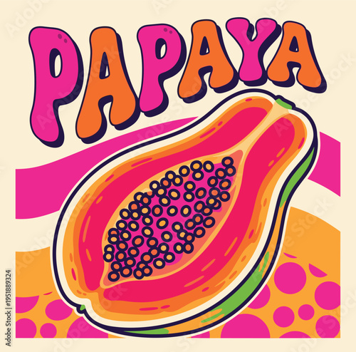 papaya art vector illustration of an papaya fruit