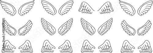 Feathered Ascension: A captivating assembly of detailed wings, offering an array of intricate feather arrangements, perfect for infusing a touch of ethereal elegance into your creative projects.