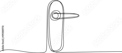 Vertical Door Handle One Line Drawing doorknob lever