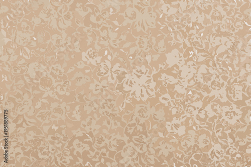 Intricate floral pattern in muted beige and tan tones seamless texture