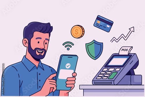 Secure mobile payments point of sale and financial technology concepts illustrated