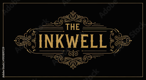The Inkwell Vintage Ornate Logo Design.