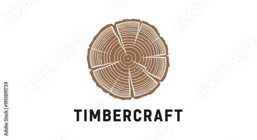 Timbercraft logo with a detailed cross-section of a tree trunk showing growth rings.