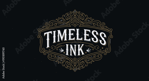 Timeless Ink Vintage Emblem Logo Design.