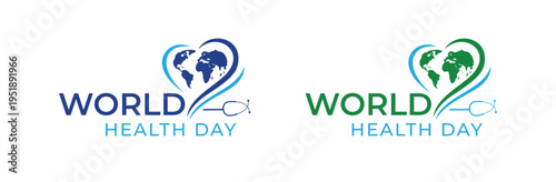 World Health Day logo,  7th April World Health Day, health day vector logo design template. 
