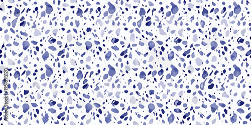 Abstract watercolor background featuring scattered dark blue and lavender shapes