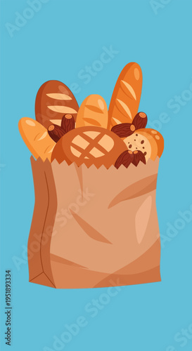 Brown paper bread grocery bag.