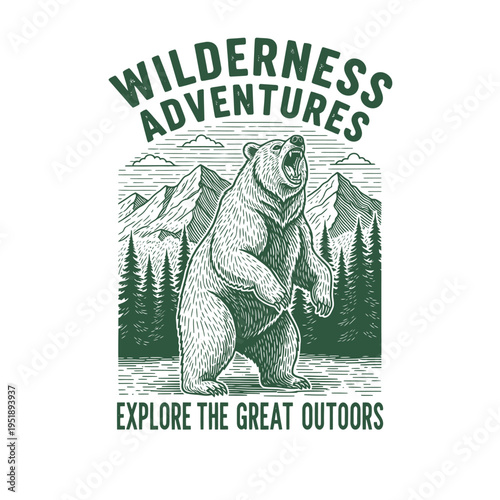 Majestic Grizzly Bear Roaring in the Wilderness Adventures.