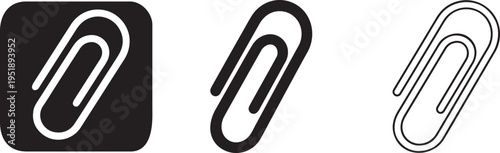 Modern paperclip icon bold uniform stroke vector.