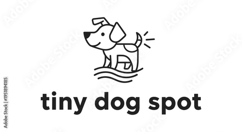 Cute dog spot minimalist line art for pet branding