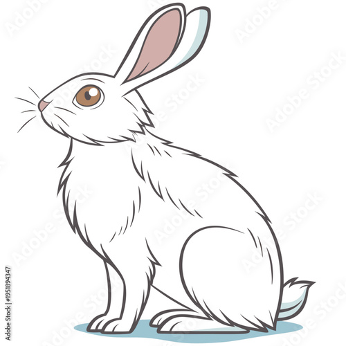Cute white rabbit illustration