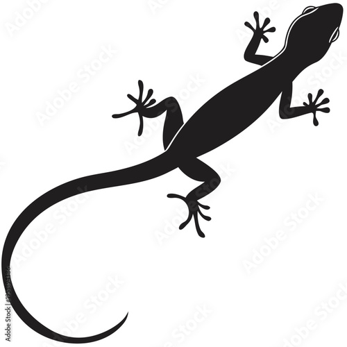 Black silhouette of a lizard