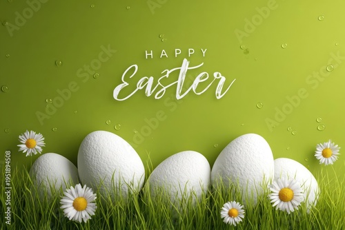 Wallpaper Mural Easter Eggs in Green Grass with Daisies Torontodigital.ca