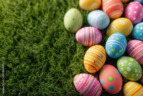 Wallpaper Mural Colorful Easter Eggs on Green Grass Torontodigital.ca