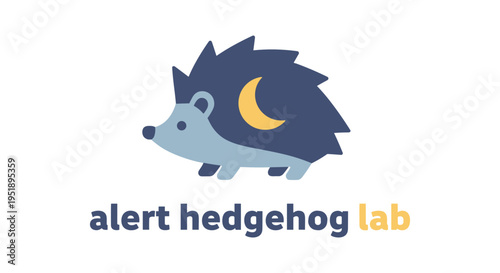 Hedgehog logo in dark blue and yellow color on white background for tech startup branding