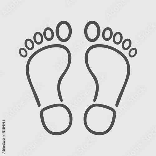 foot prints on a white background
