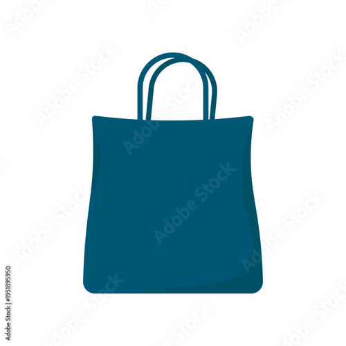 Shopping bag icon. Colored silhouette. Front and side views. Vector simple flat graphic illustration. Isolated object on a white background.