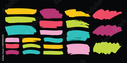 Vibrant brush stroke patterns in multiple colors