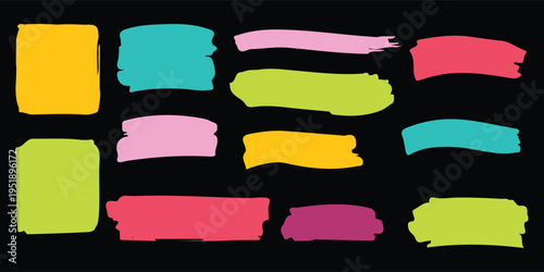 Vibrant brush strokes on black background