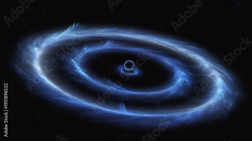 Abstract black hole with glowing accretion disk representing deep space gravity astrophysics and cosmic phenomenon 