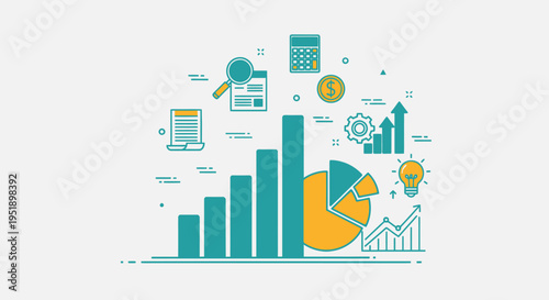 Business data analysis and statistics concept