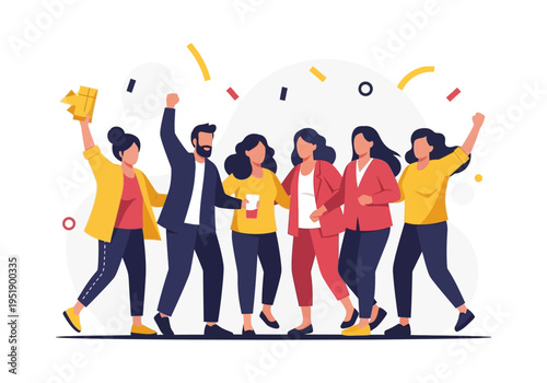 Diverse Group Celebrating Together.