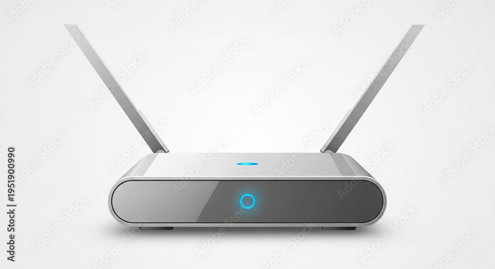 Fototapeta premium A sleek and modern Wi-Fi router with blue indicator lights