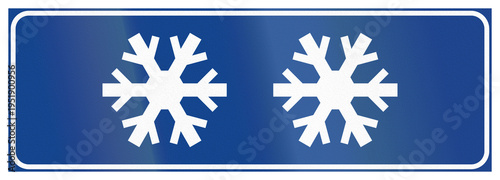 Additional road sign used in Italy - In case of snow and ice