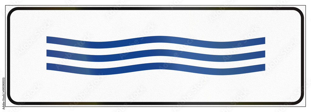 Obraz premium Road sign used in Italy - Road subject to flooding