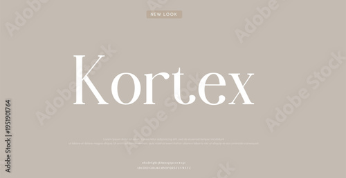 Kortex Brand Logo Design with Minimalist Typography and Beige Background