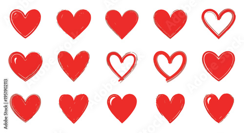 Romantic Collection of Heart Shapes for Valentine s Day Designs and Love Themes Expressing Affection with Graphic Elements Perfect for Wedding Invitations and Holiday Decor Celebrating Romance