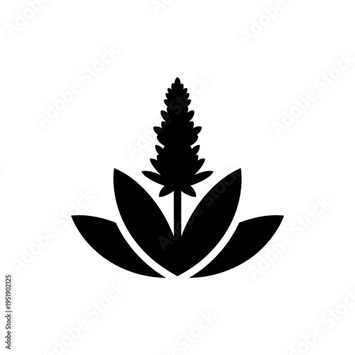 Cannabis leaf icon isolated black vector minimalist marijuana symbol design