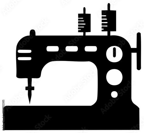 Sewing Machine Illustration Craft Tool Stitching Device Tailoring Equipment Silhouette