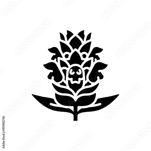 Black and white minimalist fleur de lis emblem vector symbol elegant design logo