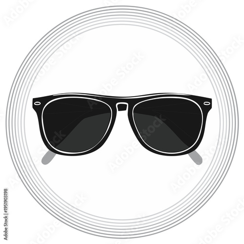 Classic Black Sunglasses: Retro Style Design and Summer Fashion Accessory Icon