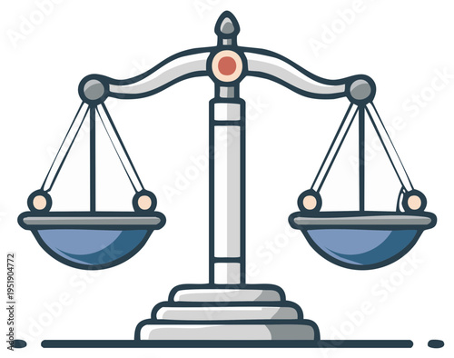 Illustration of a balance scale representing law, justice, and fairness.